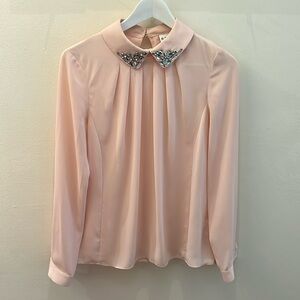 Reiss blouse with rhinestone collar